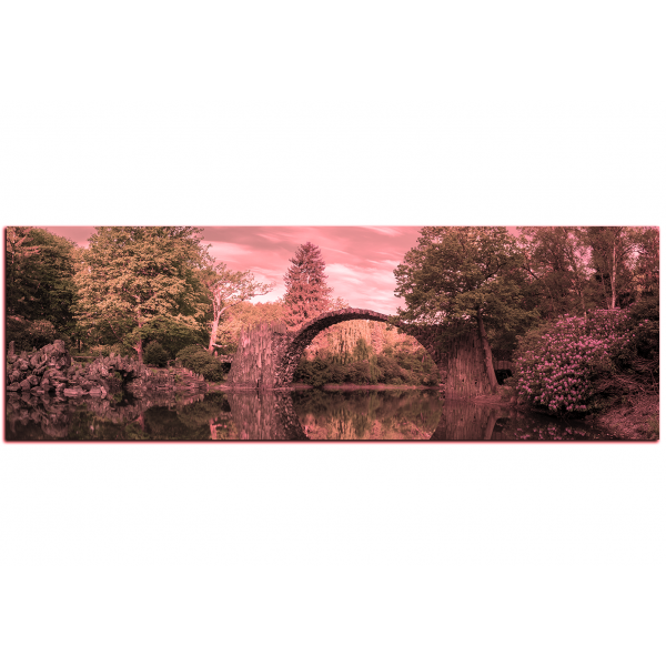 Obraz na plátně - Most v parku v Kromlau - panoráma